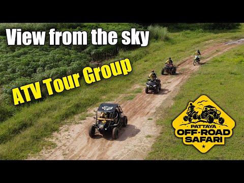 A View from the sky – ATV Tour group with buggies and Enduro