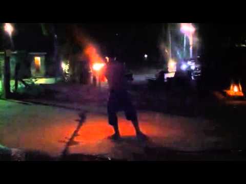 Fire dancing show in koh Chang